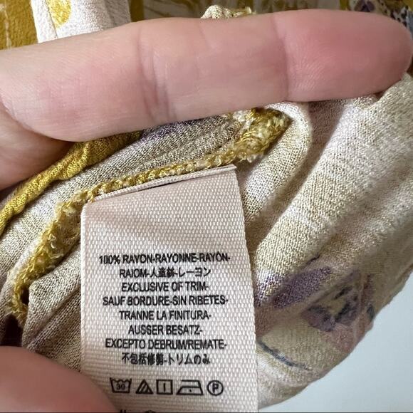 Free People Drift Away Printed Cold Shoulder Tunic Dress in Chartreuse - Picture 10 of 11